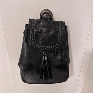 Brand new black faux leather backpack